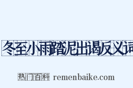 冬至小雨踏泥出谒反义词是什么意思的图片